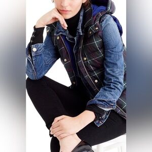J Crew plaid down vest